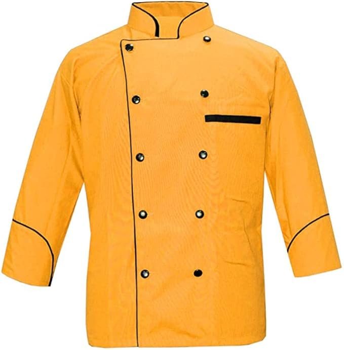 Men’s Multi Color Chef Jacket/Light Weight Chef Coat With Contrast Black Piping(Size,S-5XL)