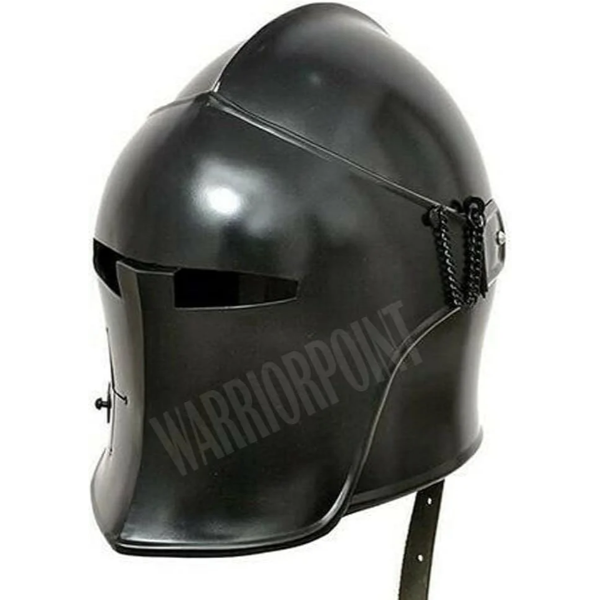 Medieval Metal Barbuta Knight Templar Crusader Armour Helmet Black