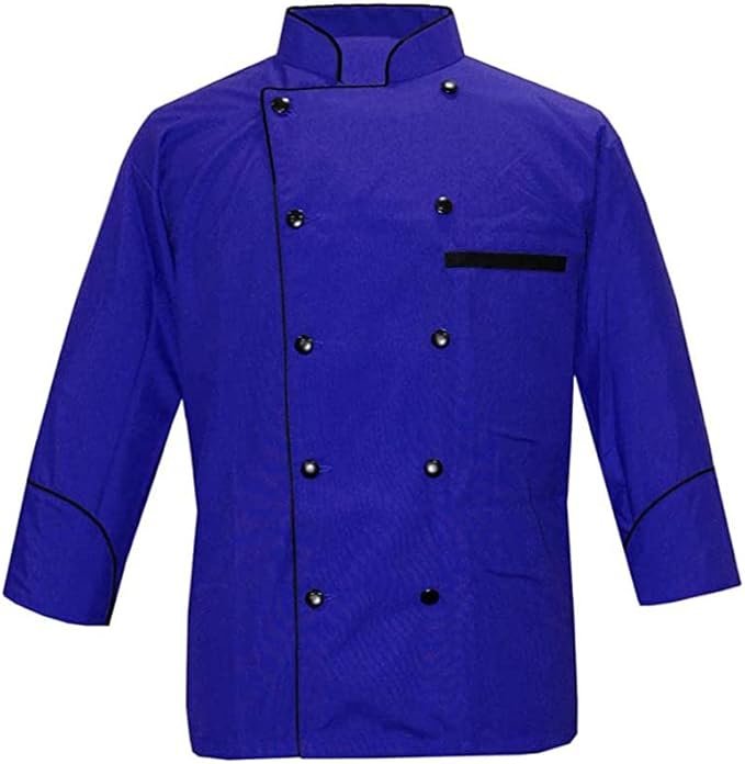 Men’s Multi Color Chef Jacket/Light Weight Chef Coat With Contrast Black Piping(Size,S-5XL)