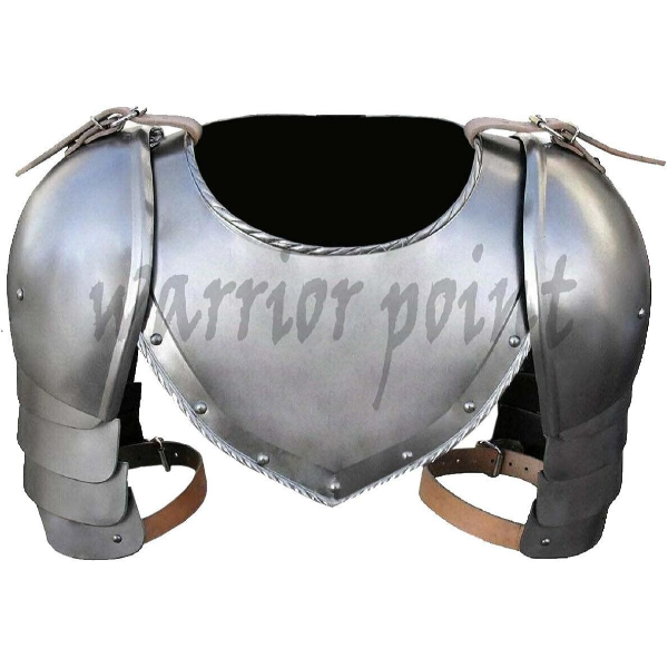 Medieval Iron Gorget Spaulders Arm Shoulder Set Viking Crusader Pauldrons Armor