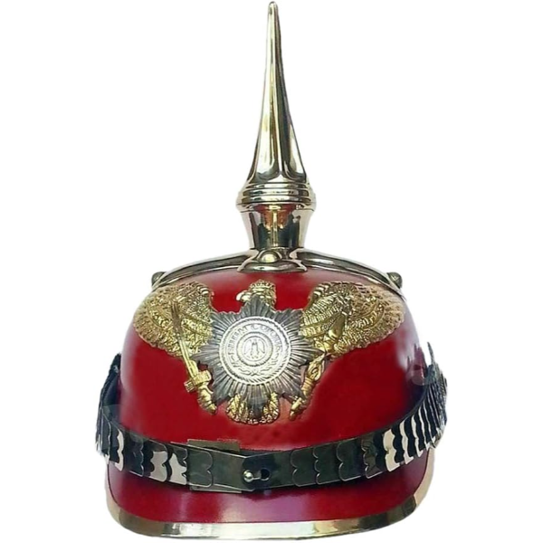 Prussian Leather Helmet WWI German Imperial Pickelhaube Helmet Conical Spike Hat helmet