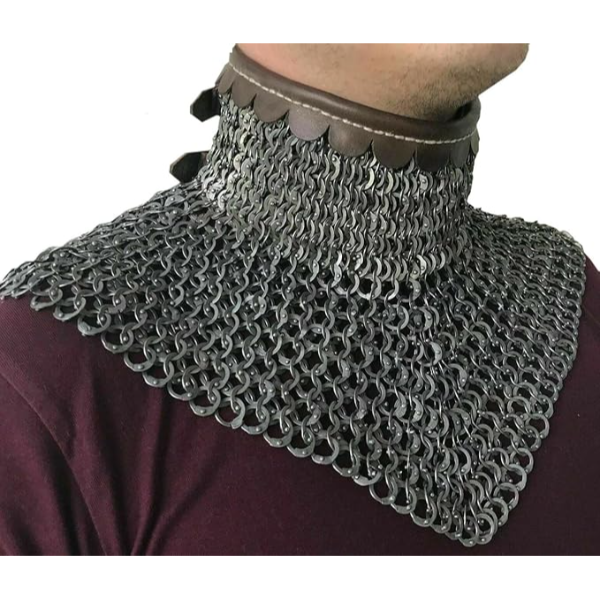 New Mild Steel Chainmail Flat Ring Riveted With Solid 9 mm Collar,Oil Finished