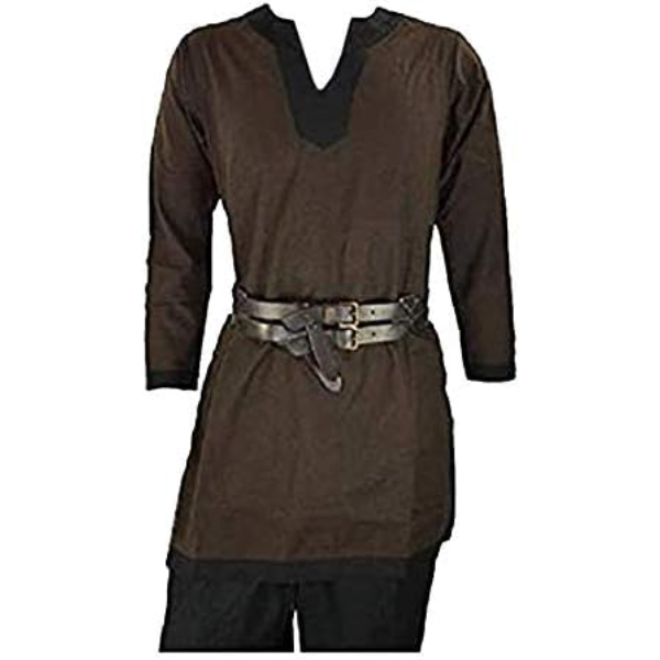 Details About Viking Medieval Tunic Brown Peasant Thick Cotton LARP Renaissance Clothing