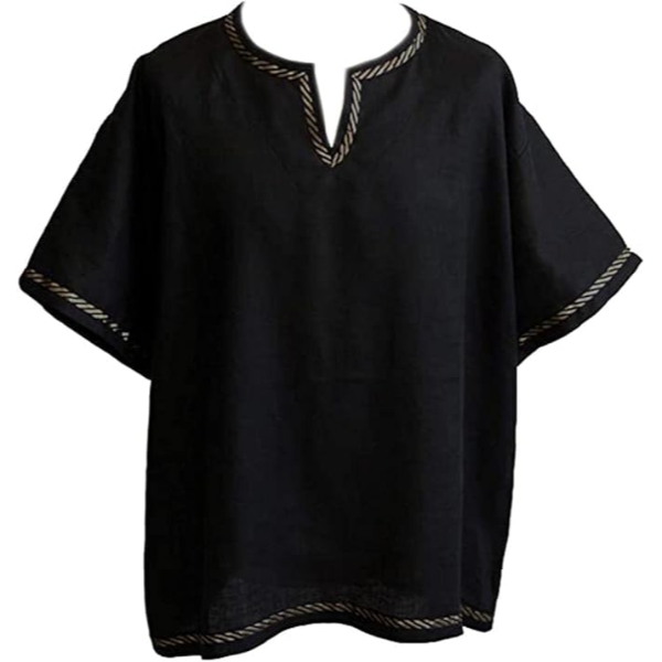 The Renaissance Medieval Roman/Greek Men’s Full sleeves cotton Black Tunic (Size-XXS-7XL)