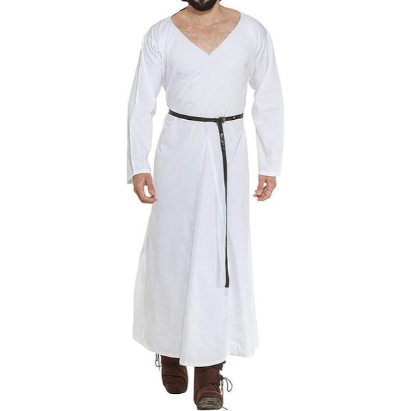 The Renaissance Medieval Roman/Greek Men’s White Tunic/Full sleeves Tunic (Size-XXS-7XL)