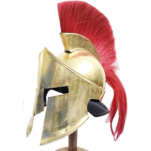 16 Gauge Medieval Spartan 300 Gold Finish Armour Helmet with FREELINER