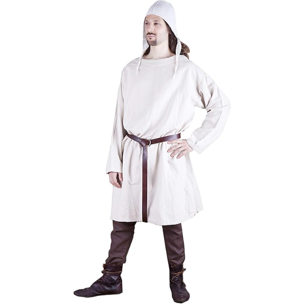 The Renaissance Medieval Roman/Greek Men’s Full sleeves cotton White Tunic (Size-XXS-7XL)