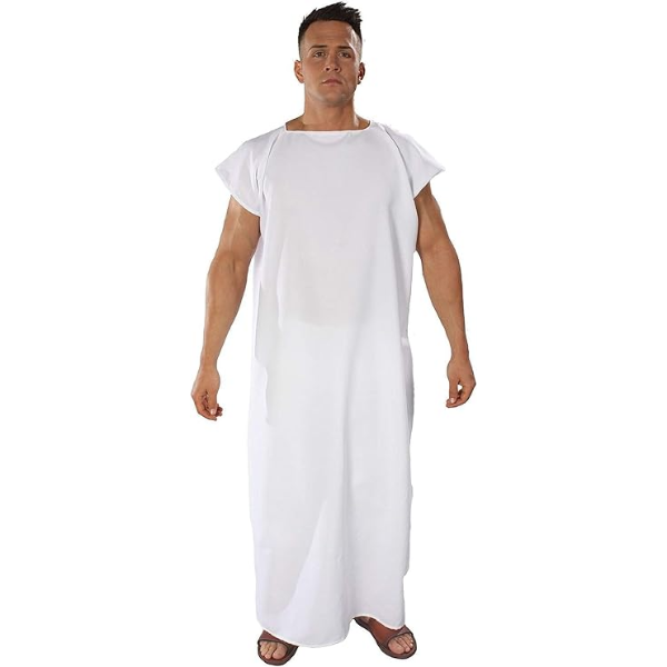 The Renaissance Medieval Roman/Greek Men’s Full Sleeves White Long Tunic (Size-XXS-7XL)