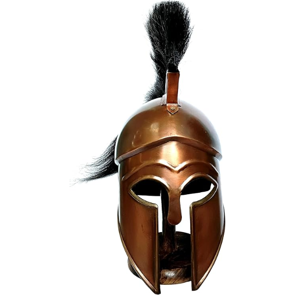 Medieval Greek Corinthian Wearable Armor Helmet Leather Liner | Roman Spartan LARP Costume (Copper)