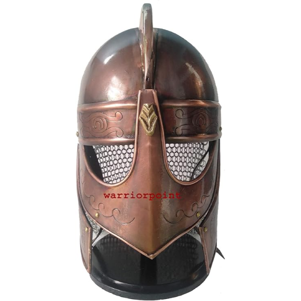 Handmade,Handcrafted Viking Wolf Armor Helmet With iron Chianmail,copper finish