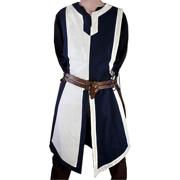 Warriorpoint The Renaissance Medieval Roman/Greek Men’s Full Sleeves/White and Navy Blue Tunic (Size-XXS-7XL)