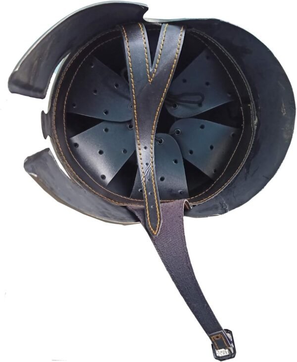 Metal Medieval Kettle Hat Black Finish Helmet With Leather Liner - Image 7