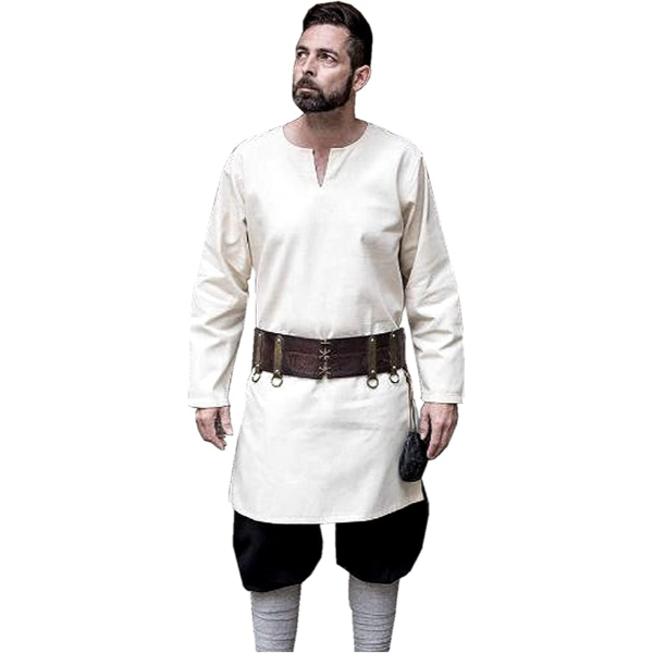 The Renaissance Medieval Greek/Roman Men’s Full sleeves cotton White Tunic (Size-XXS-7XL)